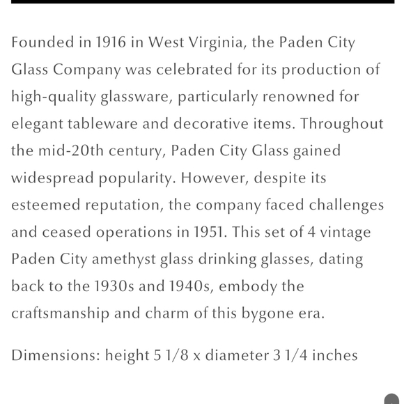 Amethyst Drinking Glasses - Paden City VTG - Picture 3 of 5